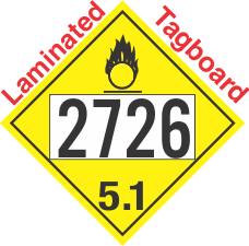 Oxidizer Class 5.1 UN2726 Tagboard DOT Placard