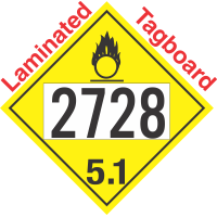 Oxidizer Class 5.1 UN2728 Tagboard DOT Placard