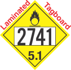 Oxidizer Class 5.1 UN2741 Tagboard DOT Placard