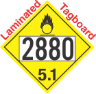 Oxidizer Class 5.1 UN2880 Tagboard DOT Placard