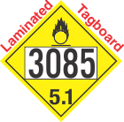 Oxidizer Class 5.1 UN3085 Tagboard DOT Placard