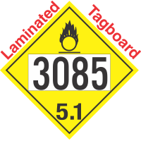 Oxidizer Class 5.1 UN3085 Tagboard DOT Placard