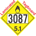 Oxidizer Class 5.1 UN3087 Tagboard DOT Placard