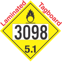 Oxidizer Class 5.1 UN3098 Tagboard DOT Placard