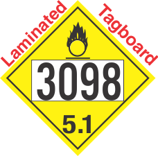 Oxidizer Class 5.1 UN3098 Tagboard DOT Placard