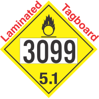 Oxidizer Class 5.1 UN3099 Tagboard DOT Placard