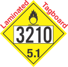 Oxidizer Class 5.1 UN3210 Tagboard DOT Placard