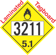 Oxidizer Class 5.1 UN3211 Tagboard DOT Placard