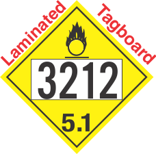 Oxidizer Class 5.1 UN3212 Tagboard DOT Placard