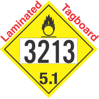 Oxidizer Class 5.1 UN3213 Tagboard DOT Placard