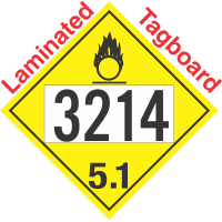 Oxidizer Class 5.1 UN3214 Tagboard DOT Placard