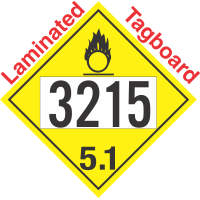 Oxidizer Class 5.1 UN3215 Tagboard DOT Placard