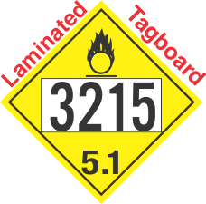 Oxidizer Class 5.1 UN3215 Tagboard DOT Placard