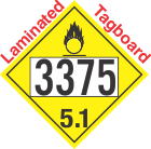 Oxidizer Class 5.1 UN3375 Tagboard DOT Placard