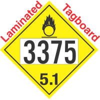 Oxidizer Class 5.1 UN3375 Tagboard DOT Placard