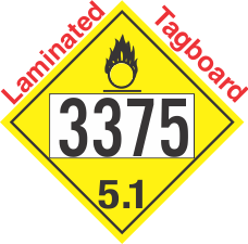 Oxidizer Class 5.1 UN3375 Tagboard DOT Placard