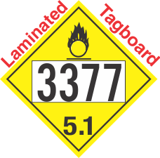 Oxidizer Class 5.1 UN3377 Tagboard DOT Placard
