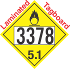 Oxidizer Class 5.1 UN3378 Tagboard DOT Placard