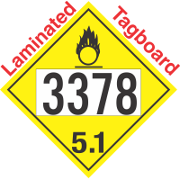 Oxidizer Class 5.1 UN3378 Tagboard DOT Placard