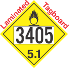 Oxidizer Class 5.1 UN3405 Tagboard DOT Placard