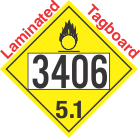 Oxidizer Class 5.1 UN3406 Tagboard DOT Placard