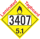 Oxidizer Class 5.1 UN3407 Tagboard DOT Placard