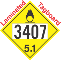 Oxidizer Class 5.1 UN3407 Tagboard DOT Placard