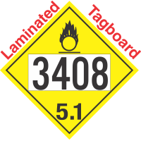 Oxidizer Class 5.1 UN3408 Tagboard DOT Placard