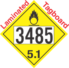 Oxidizer Class 5.1 UN3485 Tagboard DOT Placard
