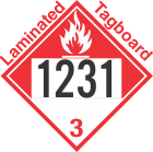 Combustible Class 3 UN1231 Tagboard DOT Placard