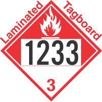 Combustible Class 3 UN1233 Tagboard DOT Placard