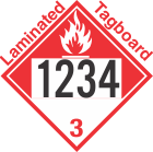 Combustible Class 3 UN1234 Tagboard DOT Placard