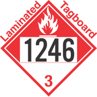 Combustible Class 3 UN1246 Tagboard DOT Placard