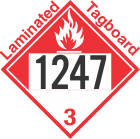 Combustible Class 3 UN1247 Tagboard DOT Placard