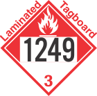 Combustible Class 3 UN1249 Tagboard DOT Placard