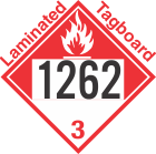 Combustible Class 3 UN1262 Tagboard DOT Placard
