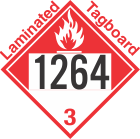 Combustible Class 3 UN1264 Tagboard DOT Placard