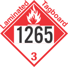 Combustible Class 3 UN1265 Tagboard DOT Placard