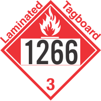 Combustible Class 3 UN1266 Tagboard DOT Placard