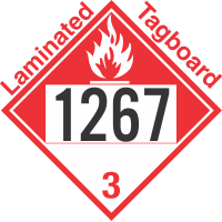 Combustible Class 3 UN1267 Tagboard DOT Placard