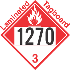 Combustible Class 3 UN1270 Tagboard DOT Placard