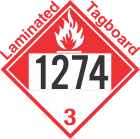 Combustible Class 3 UN1274 Tagboard DOT Placard