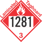 Combustible Class 3 UN1281 Tagboard DOT Placard