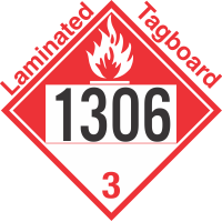 Combustible Class 3 UN1306 Tagboard DOT Placard