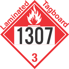 Combustible Class 3 UN1307 Tagboard DOT Placard