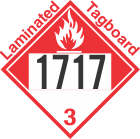 Combustible Class 3 UN1717 Tagboard DOT Placard