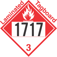 Combustible Class 3 UN1717 Tagboard DOT Placard