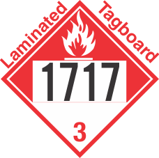 Combustible Class 3 UN1717 Tagboard DOT Placard