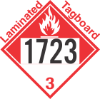 Combustible Class 3 UN1723 Tagboard DOT Placard