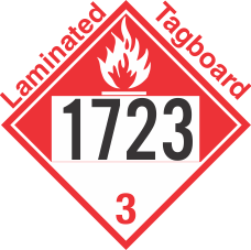 Combustible Class 3 UN1723 Tagboard DOT Placard
